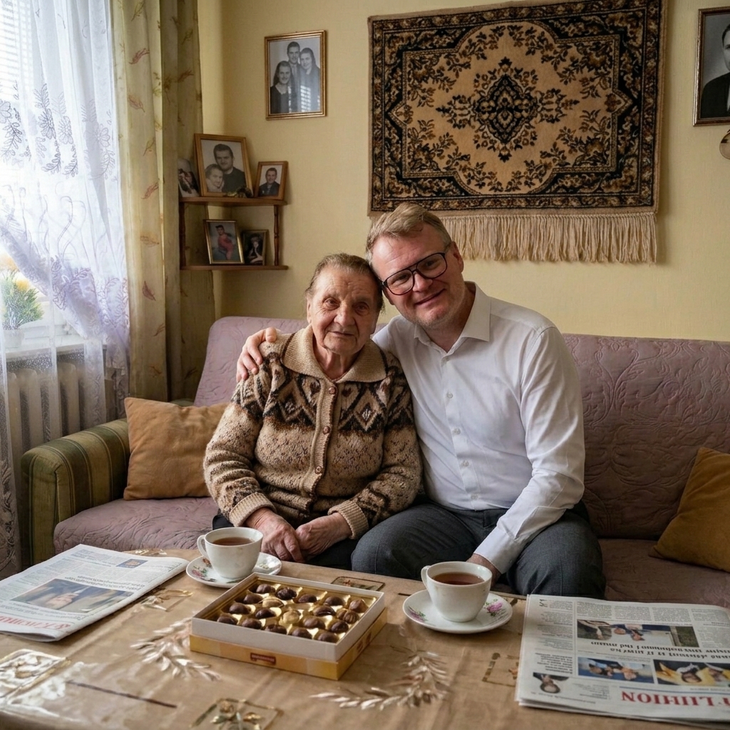 Jacek, twórca Sensor CARE, z babcią